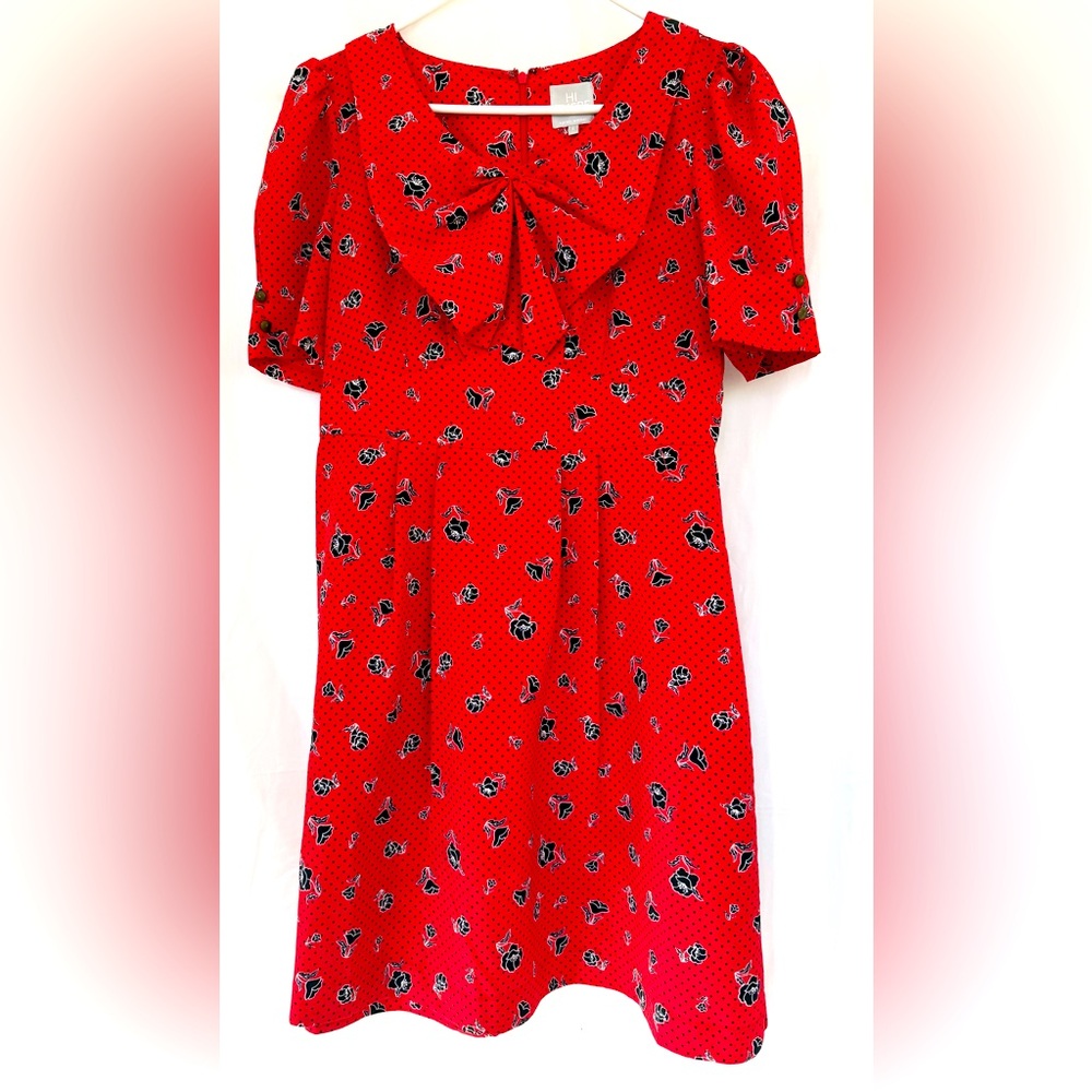 Hi There by Karen Walker Red with black polka dots,flowers. Vintage style